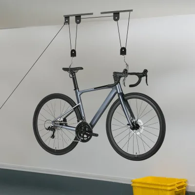Palan de plafond pour vélo en acier noir – image 2