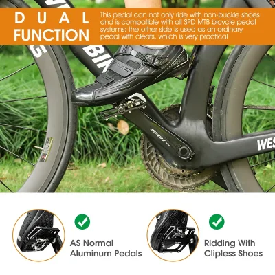 Pédales de VTT autobloquantes en aluminium – image 3
