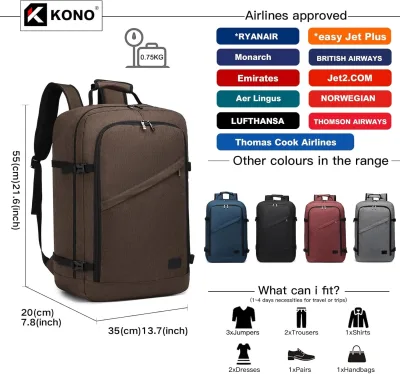 Sac à dos de voyage 38 L, format cabine – image 2