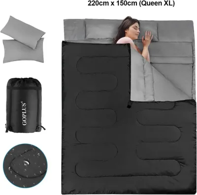 Sac de couchage double avec deux oreillers – image 2