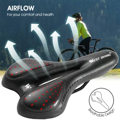 Selle de vélo en cuir PU, remplissage gel et mousse – image 3
