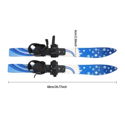 Skis et bâtons bleus pour enfants de 2 à 8 ans – image 2