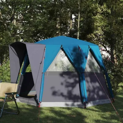 Tente cabine bleu et gris pour 3 personnes