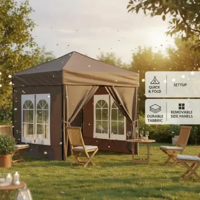 Tente de réception pliable taupe 2 × 2 m – image 3