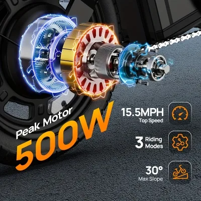 Vélo électrique pliable à roues de 35,5 cm – image 2