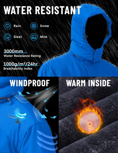Veste de ski à capuche en polaire pour homme – image 2